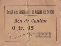 France 5 Centimes - Bon de cantine - Dépôt des prisonniers de guerre de Nevers