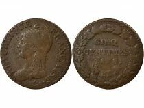 France 5 Centimes, Dupré, Big diameter - Year 8/5 BB/A Strasbourg