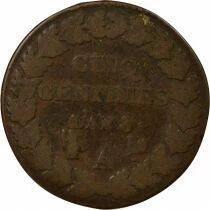 France 5 Centimes, Dupr&eacute;, Large Diameter - Year 8 A Paris