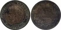 France 5 Centimes Ceres - 1871 A Paris - Fine