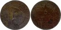France 5 Centimes Ceres - 1871 K Bordeaux - Scarce - G