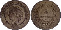 France 5 Centimes Ceres - 1872 K Bordeaux - F to VF