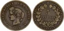 France 5 Centimes Ceres - Third Republic  - 1881 A Paris