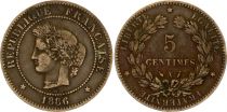 France 5 Centimes Ceres - Third Republic  - 1886 A Paris