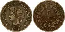 France 5 Centimes Ceres - Third Republic  - 1886 A Paris