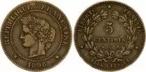 France 5 Centimes Ceres - Third Republic  - 1898  A Paris