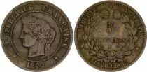 France 5 Centimes Ceres - Third Republic - 1872 K Bordeaux