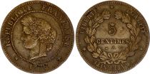 France 5 Centimes Ceres - Third Republic - 1876 A Paris - KM.821