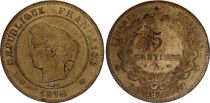 France 5 Centimes Ceres - Third Republic - 1878 A Paris - KM.821