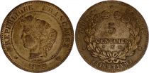 France 5 Centimes Ceres - Third Republic - 1879 A Paris - KM.821 - anchor