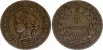 France 5 Centimes Ceres - Third Republic - 1880 A Paris - KM.821