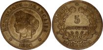 France 5 Centimes Ceres - Third Republic - 1884 A Paris - KM.821