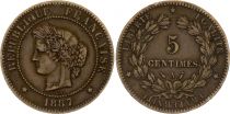 France 5 Centimes Ceres - Third Republic - 1887 A Paris