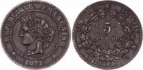 France 5 Centimes C&eacute;r&egrave;s - Troisi&egrave;me R&eacute;publique - 1872 A Paris