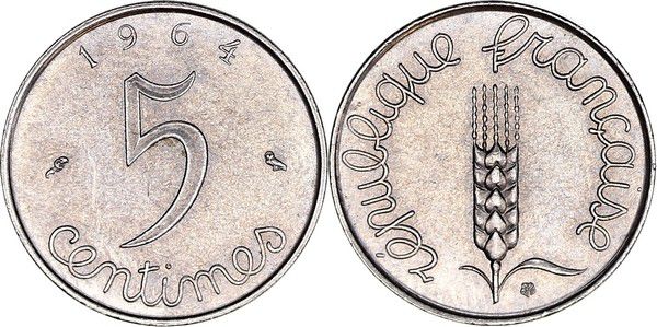 FRANCE 5 centimes 1967 MARIANNE Etat