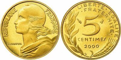 France 5 Centimes Lagriffoul - 2000 - Proof