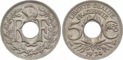 France 5 Centimes Lindauer - 1934