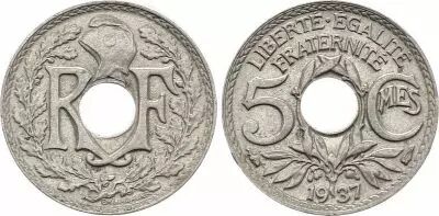 France 5 Centimes Lindauer - 1937