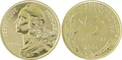 France 5 Centimes Marian - 2001 BU