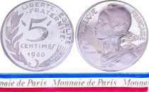 France 5 Centimes Marian Piéfort 1980 - Silver