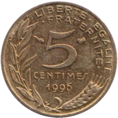 France 5 Centimes Marianne FRANCE 1992  4 Plis (SUP)
