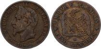 France 5 Centimes Napoleon III - Laurel Head - 1861BB Strasbourg