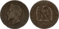 France 5 Centimes Napoleon III - Laurel Head - 1861K Bordeaux