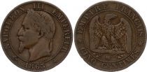 France 5 Centimes Napoleon III - Laurel Head - 1863BB Strasbourg