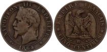 France 5 Centimes Napoleon III - Laurel Head - 1864BB Strasbourg