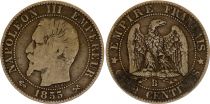 France 5 Centimes Napoléon III - Nude Head 1855 B Rouen