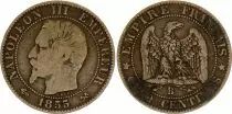 France 5 Centimes Napol&eacute;on III - Nude Head 1855 B Rouen
