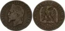 France 5 Centimes Napol&eacute;on III - T&ecirc;te laur&eacute;e - 1861K Bordeaux