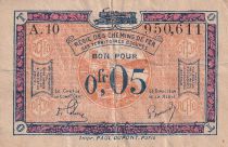 France 5 Centimes Regie des chemins de Fer - 1923 - Serial A.10 - F - R.1