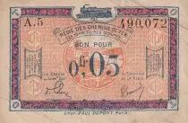 France 5 Centimes Regie des chemins de Fer - 1923 - Serial A.5 -  VF - R.1