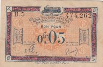 France 5 Centimes Regie des chemins de Fer - 1923 - Serial B.5 - VF - R.1