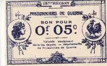 France 5 Cents - Prisionniers de guerre - 15ème région