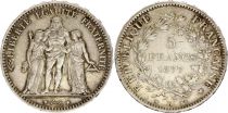 France 5 Francs  - Hercules - Third Republic - 1877 A Paris