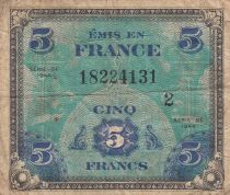 France 5 Francs - Allied Military Currency - 1944 - Serial 2 - P.115