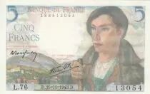 France 5 Francs - Berger - 25-11-1943 - Série L.76
