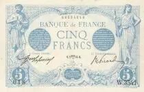 France 5 Francs - Blue - 02-04-1914 - Serial W.3541 - P.70