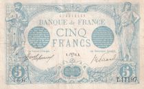 France 5 Francs - Blue - 04-04-1916 - Serial T.11197 - P.70