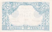 France 5 Francs - Blue - 29-12-1915 - Serial Z.9549 - P.70