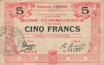 France 5 Francs - City of Aniche - 04-02-1916 - Serial 3