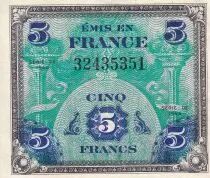 France 5 Francs - Drapeau - 1944 - Sans Série  - SUP+  - VF.17.01