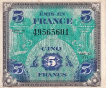 France 5 Francs - Drapeau - 1944 - Sans Série  - SUP  - VF.17.01