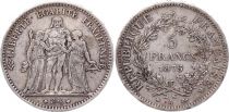 France 5 Francs - Hercule - IIIeme République - 1875 A Paris - Argent