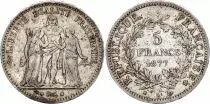 France 5 Francs - Hercules - Third Republic - 1877 A Paris - Silver
