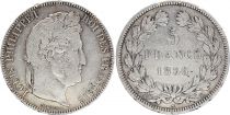 France 5 Francs - Louis-Philippe Ier - Tranche en relief - K Bordeaux - 1836