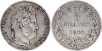 France 5 Francs - Louis-Philippe Ier - Tranche en relief - W Lille - 1844