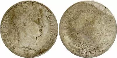 France 5 Francs - Napol�on I t�te laur�e - 1809 B (Rouen)